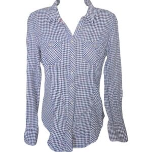 Vintage Guess Plaid Snap Button Up Convertable Sleeve Top